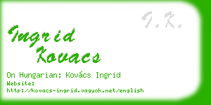 ingrid kovacs business card