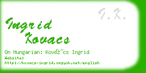 ingrid kovacs business card
